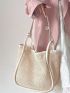 Minimalist Contrast Binding Straw Bag