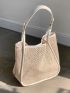 Minimalist Contrast Binding Straw Bag