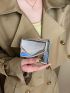Metallic Flap Small Wallet