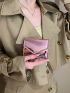 Metallic Flap Small Wallet