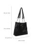 Letter Patch Shoulder Tote Bag Chain Strap Tote Bag For Daily