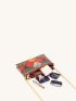 Colorblock Snakeskin Print Chain Square Bag