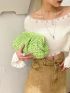 Ruched Design Straw Bag Paper For Vacation
