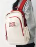Letter Graphic Functional Backpack