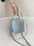 Mini Litchi Embossed Bucket Bag With Bag Charm