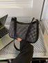 Studded Decor Hobo Bag Punk Style