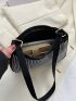 Studded Decor Hobo Bag Punk Style