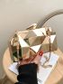 Mini Metallic Geometric Pattern Chain Box Bag