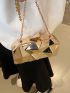 Mini Metallic Geometric Pattern Chain Box Bag