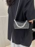 Mini Rhinestone & Faux Pearl Decor Bucket Bag