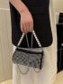 Mini Rhinestone & Faux Pearl Decor Bucket Bag