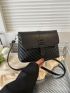 Buckle Decor Square Bag Quilted Flap Minimalist