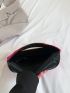 Neon Pink Stitch Detail Metal Decor Envelope Bag