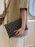 Geometric Pattern Contrast Binding Envelope Bag