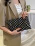 Geometric Pattern Contrast Binding Envelope Bag