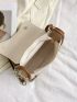 Small Flap Crossbody Bag Letter Graphic Contrast Binding
