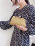 Rhinestone Decor Chain Square Bag