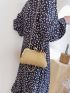 Rhinestone Decor Chain Square Bag