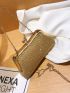 Rhinestone Decor Chain Square Bag