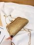 Rhinestone Decor Chain Square Bag