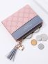 Geometric Embossed Letter Graphic Small Wallet