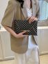 Colorblock Geometric Pattern Contrast Binding Square Bag
