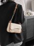 Small Flap Crossbody Bag Letter Graphic Contrast Binding