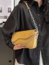 Minimalist Chain Decor Flap Novelty Bag
