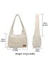 Checkered Pattern Letter Patch Decor Hobo Bag