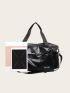 Letter Patch Decor Travel Bag