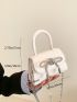 Mini Rhinestone & Bow Decor Flap Chain Square Bag