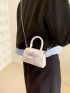 Mini Rhinestone & Bow Decor Flap Chain Square Bag