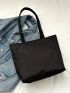Letter Patch Decor Shopper Bag