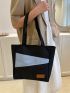 Letter Patch Decor Shopper Bag