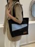 Letter Patch Decor Shopper Bag