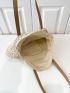 Color Block Large Capacity Straw Bag