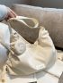 Letter Patch Decor Hobo Bag With Coin Purse
