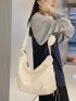 Letter Patch Decor Hobo Bag With Coin Purse
