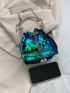 Mini Bucket Bag Sequin Decor Chain Glamorous For Party