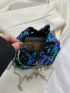 Mini Bucket Bag Sequin Decor Chain Glamorous For Party