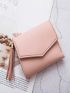 Tassel Decor Fold Over Small Wallet