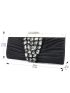 Rhinestone Decor Ruched Bag