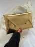 Metallic Crocodile Embossed Flap Square Bag