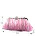 Rhinestone Decor Kiss Lock Chain Evening Bag