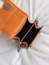 Mini Neon Orange Star Decor Chain Flap Square Bag