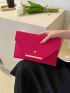 Crocodile Embossed Metal Decor Flap Square Bag