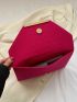 Crocodile Embossed Metal Decor Flap Square Bag
