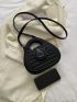 Crocodile Embossed Double Handle Novelty Bag