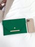 Crocodile Embossed Metal Decor Flap Envelope Bag