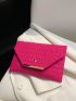 Crocodile Embossed Metal Decor Flap Envelope Bag